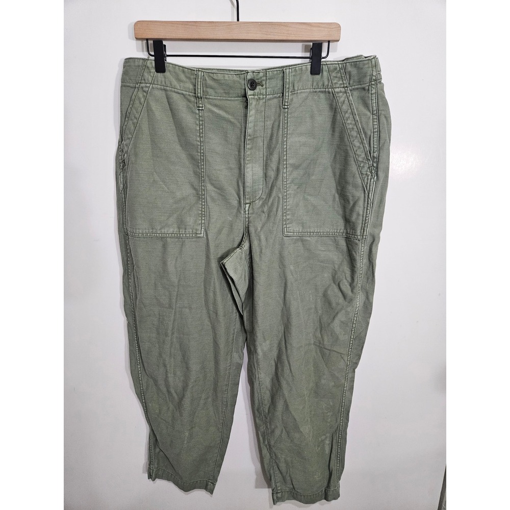 Madewell‎ Womens Military Fatigue Pants Sage Green High Rise Utility Tapered 32